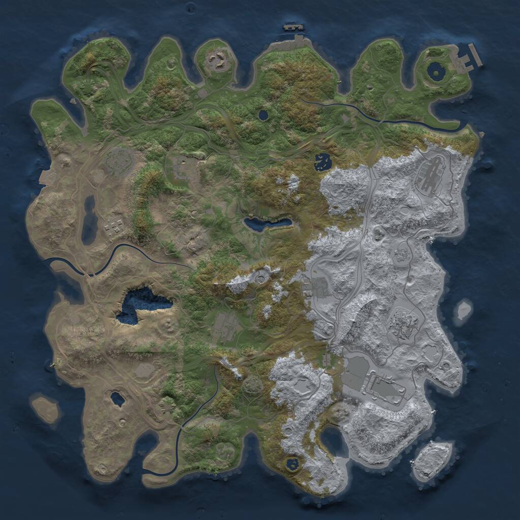 Rust Map: Procedural Map, Size: 4250, Seed: 1046314606, 16 Monuments