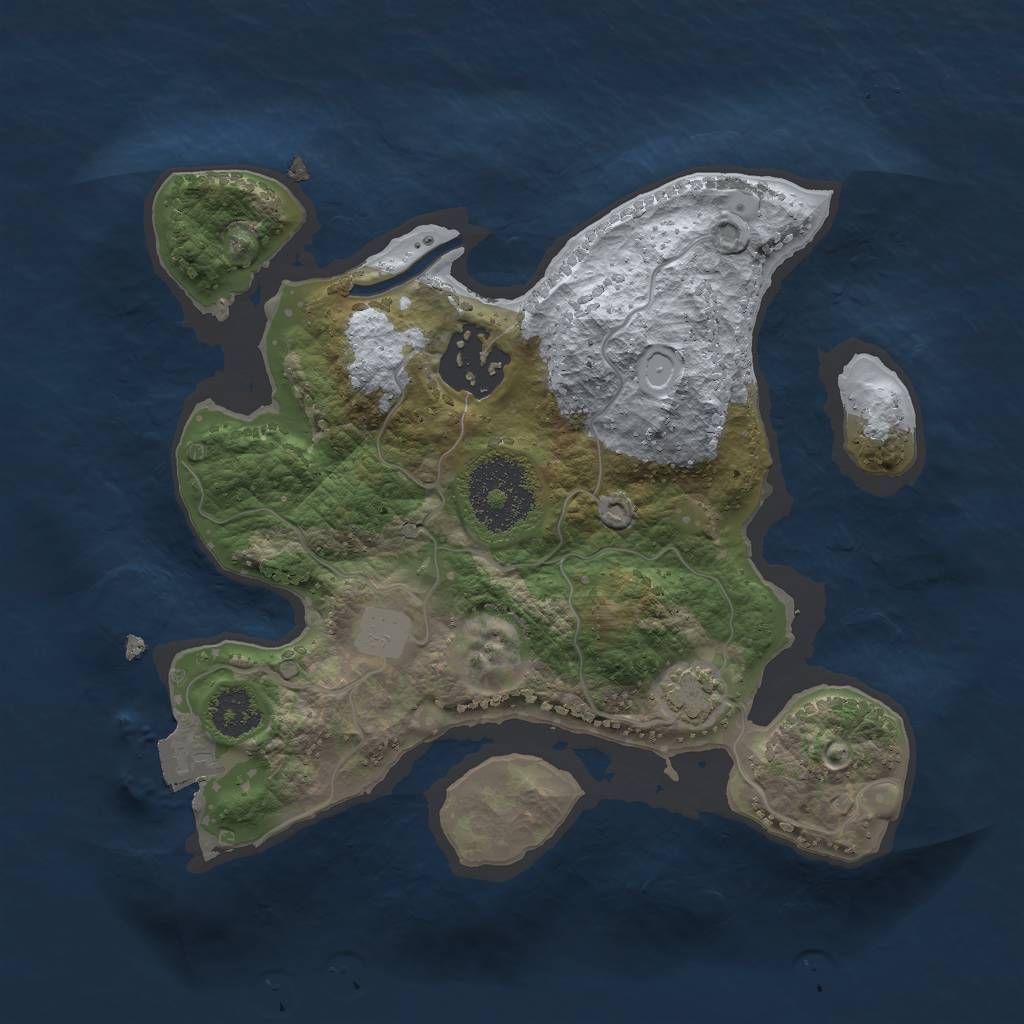 Rust Map: Procedural Map, Size: 2225, Seed: 13825, 5 Monuments