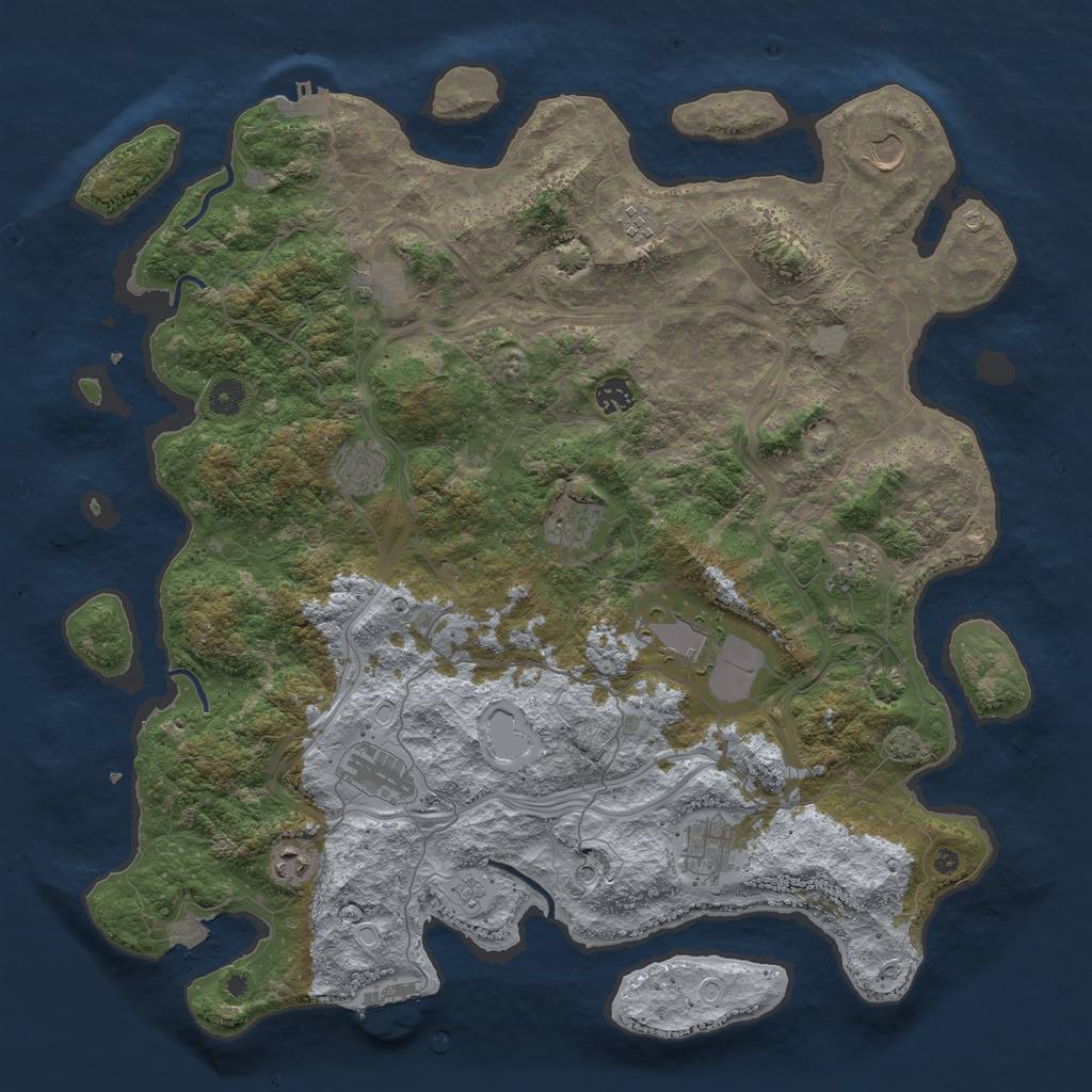 Rust Map: Procedural Map, Size: 4500, Seed: 648731575, 19 Monuments