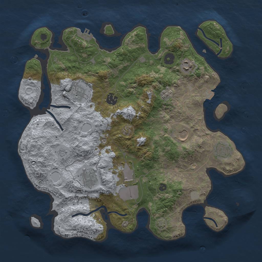 Rust Map: Procedural Map, Size: 3500, Seed: 1832997599, 15 Monuments