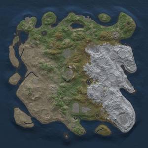 Thumbnail Rust Map: Procedural Map, Size: 4000, Seed: 466366668, 19 Monuments