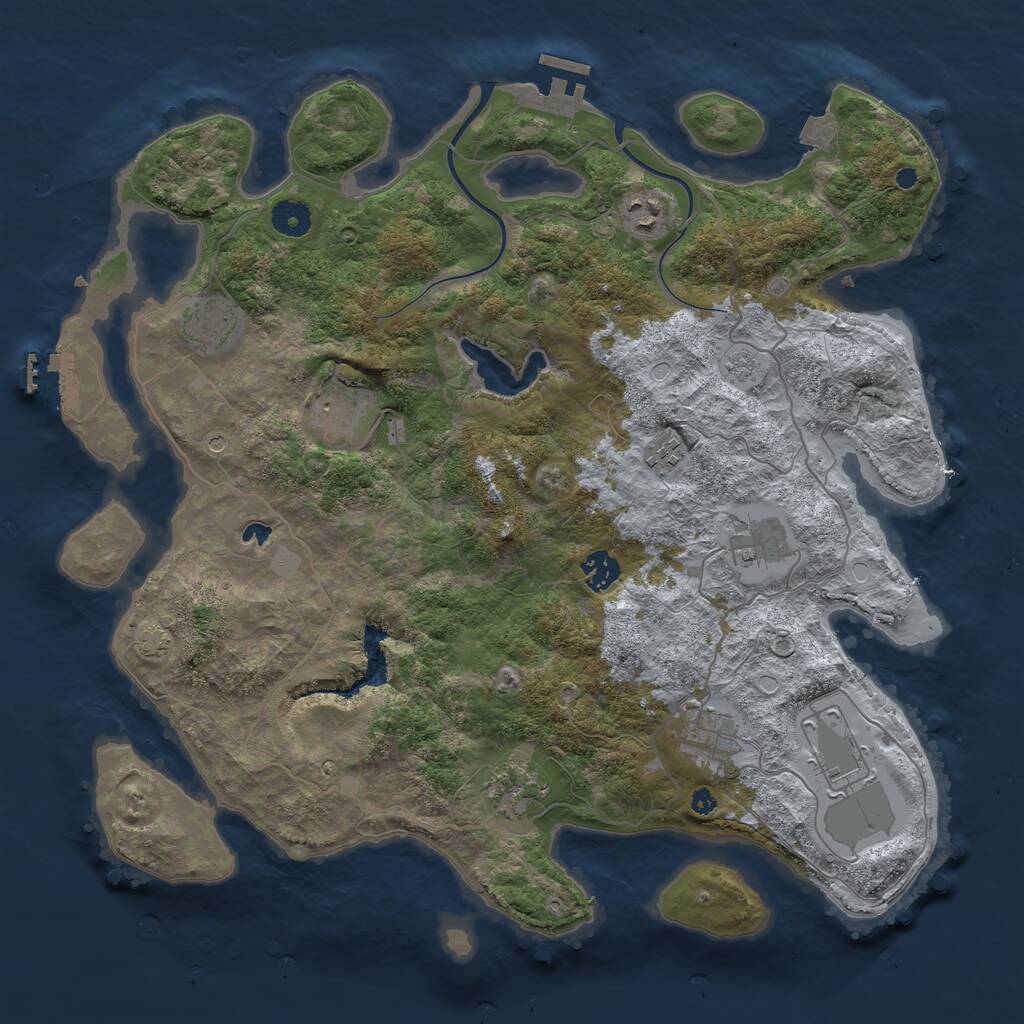 Rust Map: Procedural Map, Size: 4000, Seed: 466366668, 15 Monuments