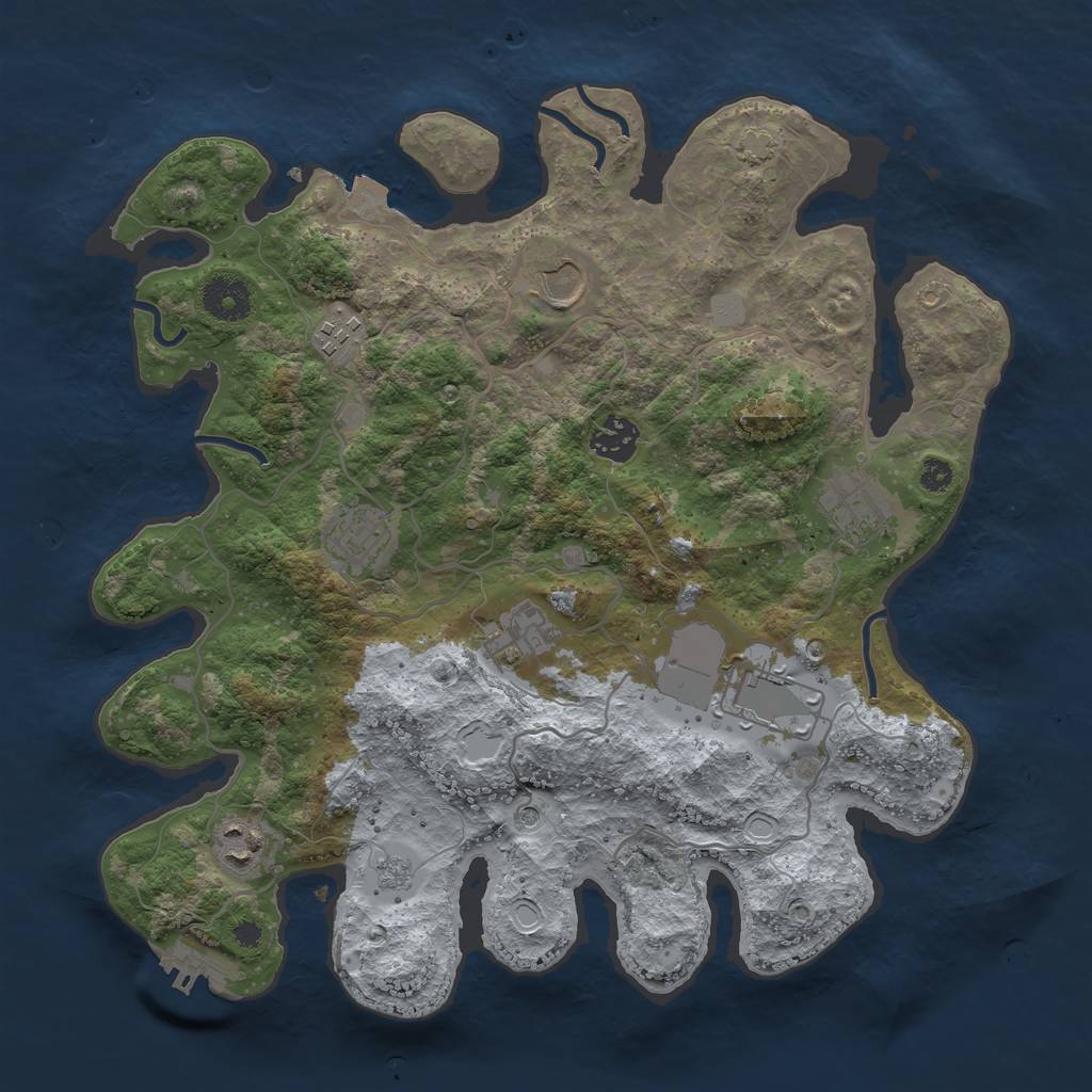 Rust Map: Procedural Map, Size: 3500, Seed: 1631207722, 15 Monuments