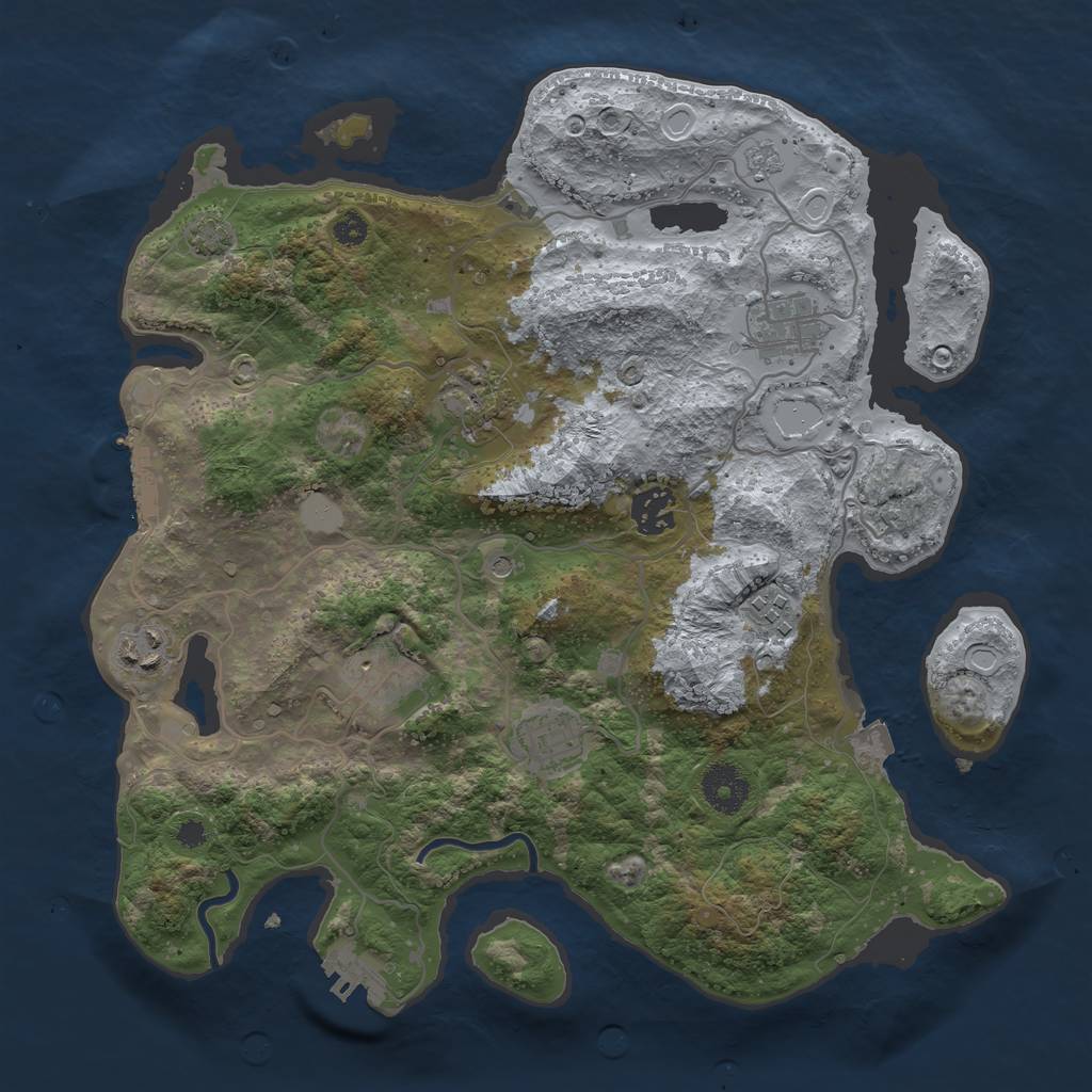 Rust Map: Procedural Map, Size: 3400, Seed: 49682672, 15 Monuments
