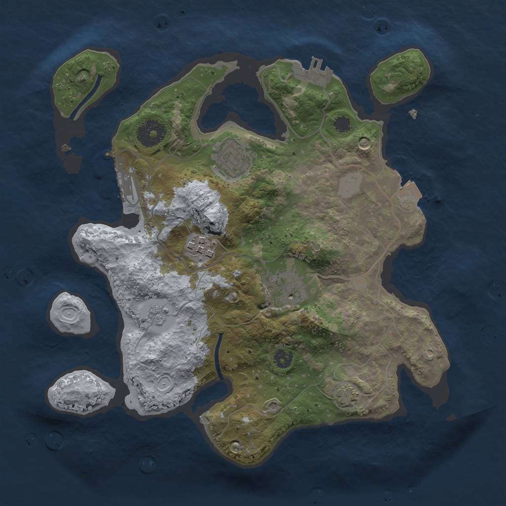 Rust Map: Procedural Map, Size: 2750, Seed: 464965822, 10 Monuments