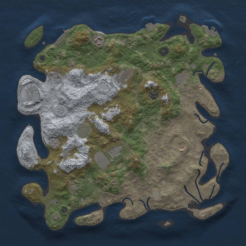 Rust Map: Procedural Map, Size: 4000, Seed: 1553470047, 18 Monuments
