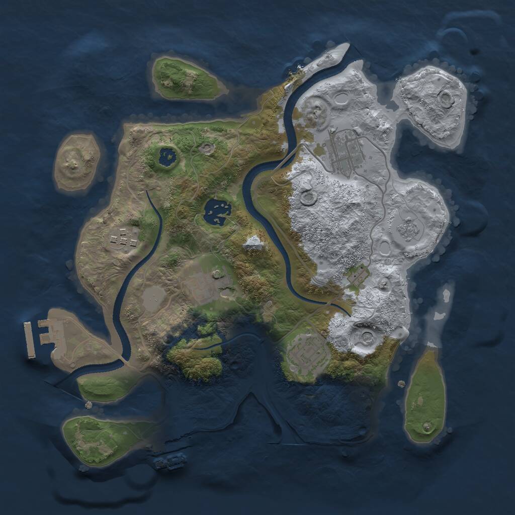 Rust Map: Procedural Map, Size: 2850, Seed: 1521142842, 10 Monuments