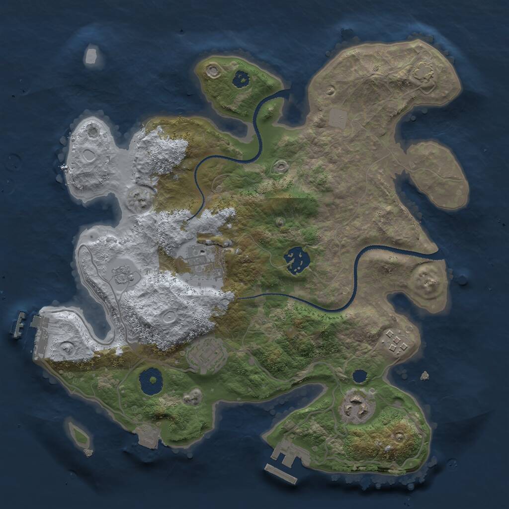 Rust Map: Procedural Map, Size: 3000, Seed: 15462, 10 Monuments