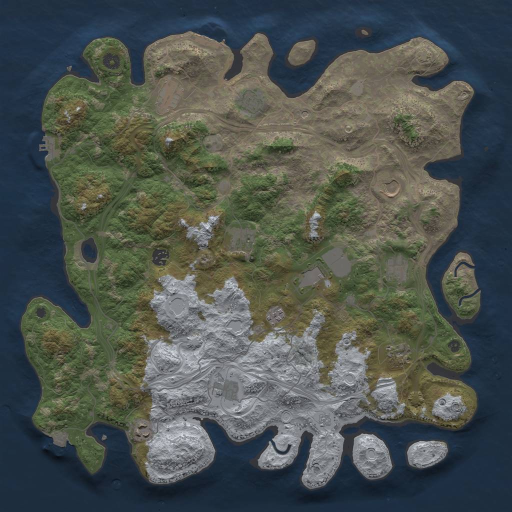 Rust Map: Procedural Map, Size: 4500, Seed: 1259, 19 Monuments