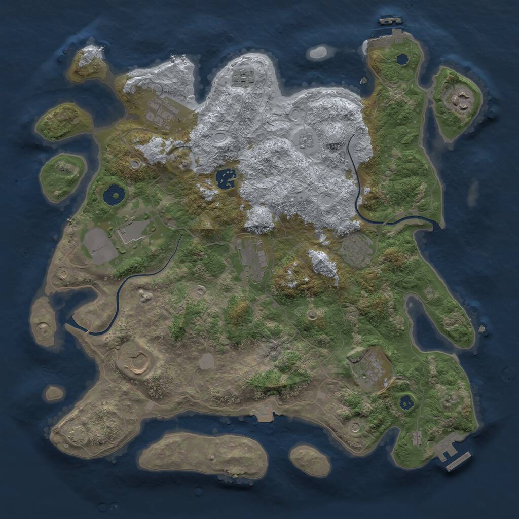 Rust Map: Procedural Map, Size: 3750, Seed: 12355642, 15 Monuments