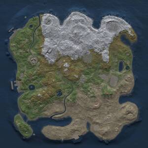 Thumbnail Rust Map: Procedural Map, Size: 3700, Seed: 846001637, 14 Monuments