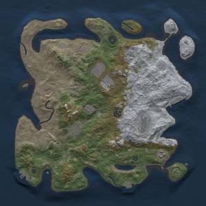 Thumbnail Rust Map: Procedural Map, Size: 3700, Seed: 2005627002, 17 Monuments