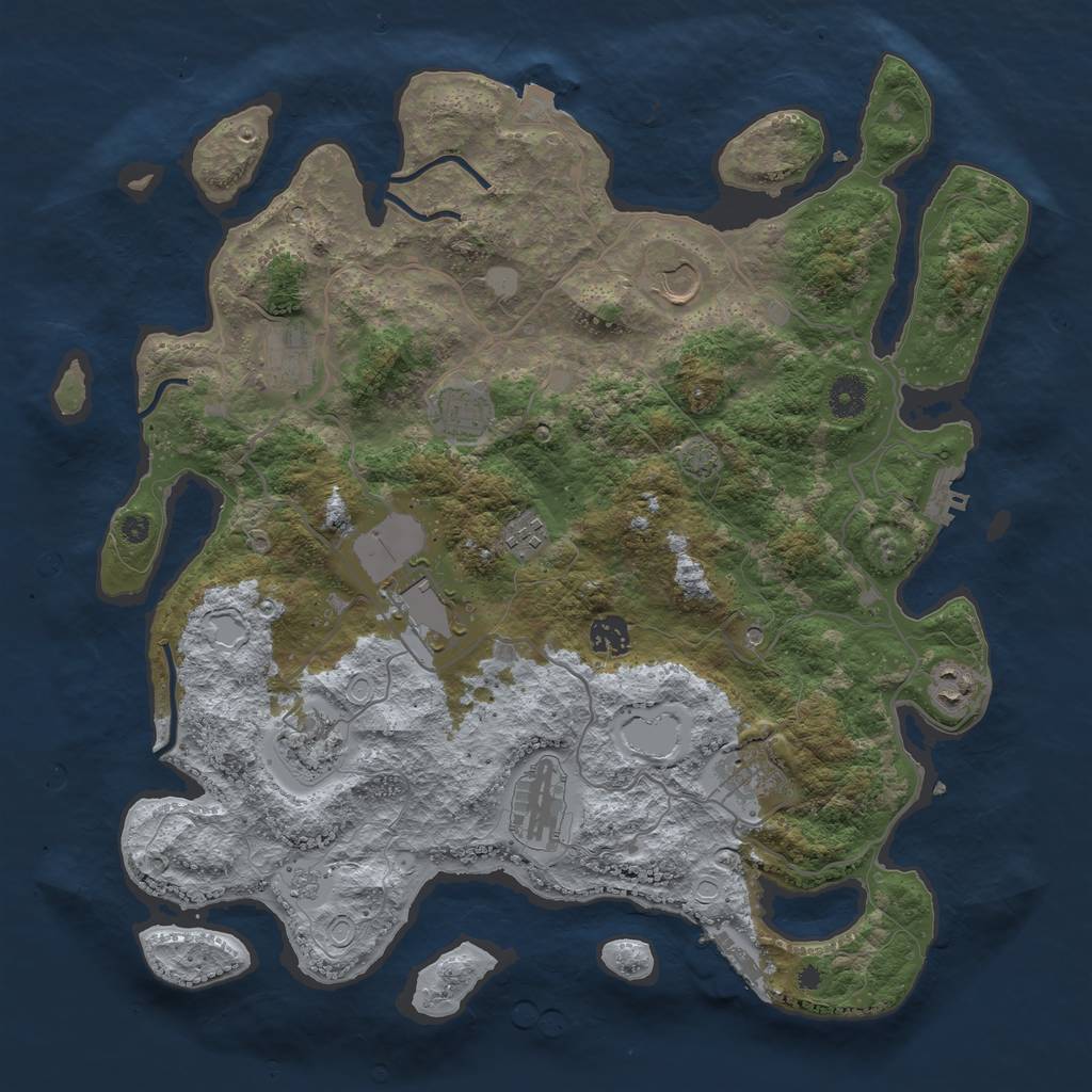 Rust Map: Procedural Map, Size: 4000, Seed: 1998452786, 18 Monuments