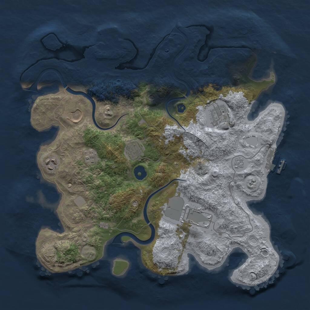 Rust Map: Procedural Map, Size: 3500, Seed: 47860013, 12 Monuments