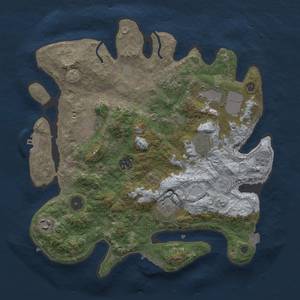 Thumbnail Rust Map: Procedural Map, Size: 3500, Seed: 52351, 16 Monuments