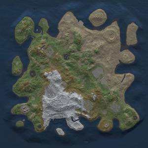 Thumbnail Rust Map: Procedural Map, Size: 3500, Seed: 1606091025, 14 Monuments