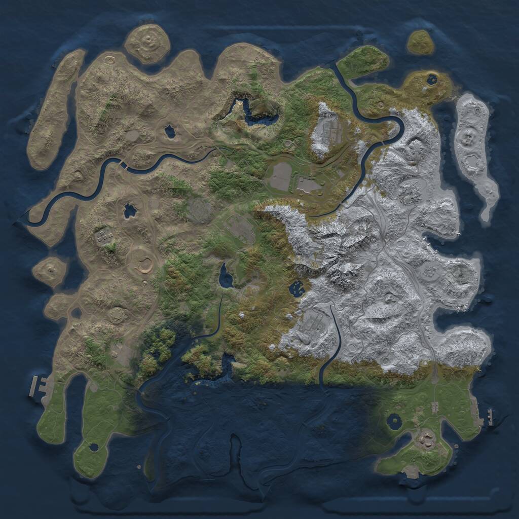 Rust Map: Procedural Map, Size: 5000, Seed: 1551838622, 17 Monuments