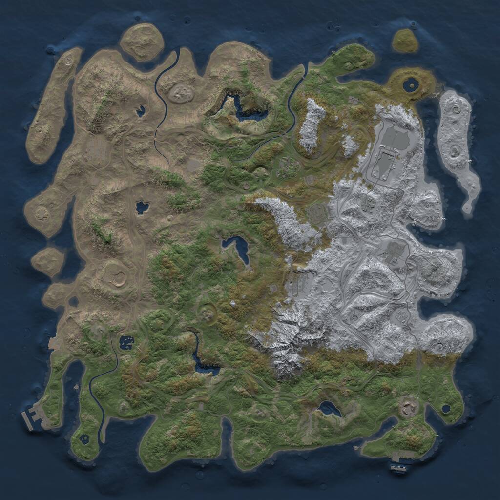 Rust Map: Procedural Map, Size: 5000, Seed: 1551838622, 16 Monuments