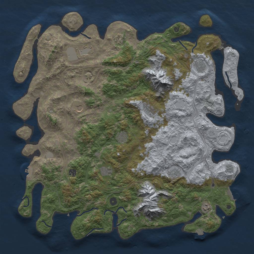 Rust Map: Procedural Map, Size: 5000, Seed: 1551838622, 19 Monuments