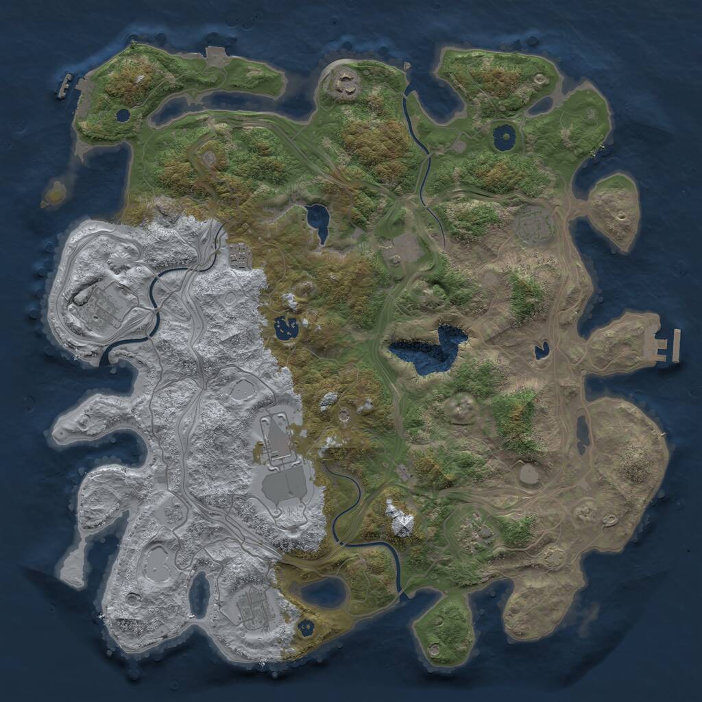 Rust Map: Procedural Map, Size: 4250, Seed: 17669516, 15 Monuments