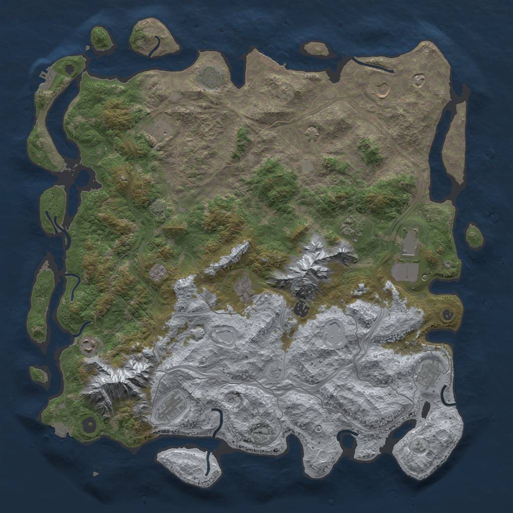 Rust Map: Procedural Map, Size: 5000, Seed: 702588406, 19 Monuments