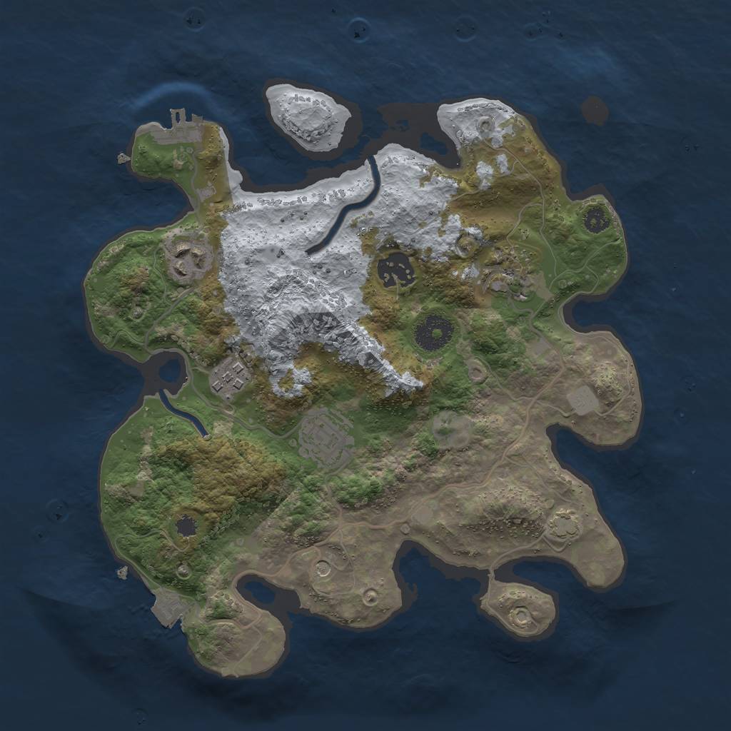 Rust Map: Procedural Map, Size: 3000, Seed: 18776, 11 Monuments