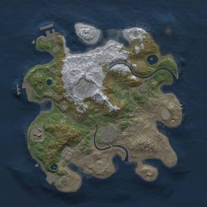 Thumbnail Rust Map: Procedural Map, Size: 3000, Seed: 18776, 9 Monuments