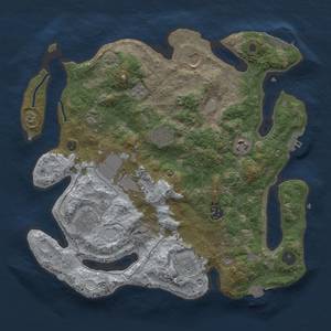 Thumbnail Rust Map: Procedural Map, Size: 3500, Seed: 467162228, 17 Monuments