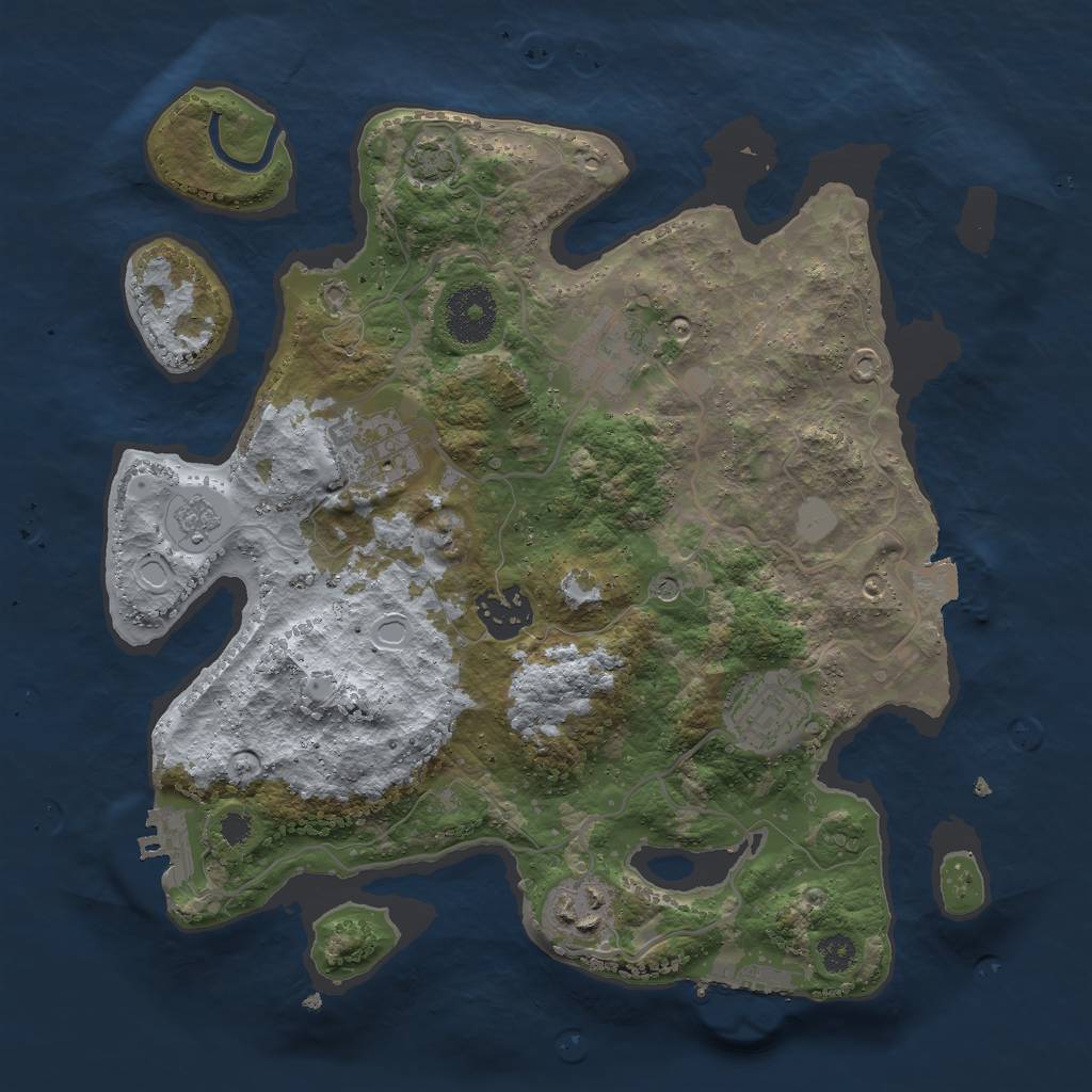 Rust Map: Procedural Map, Size: 3000, Seed: 84096, 13 Monuments