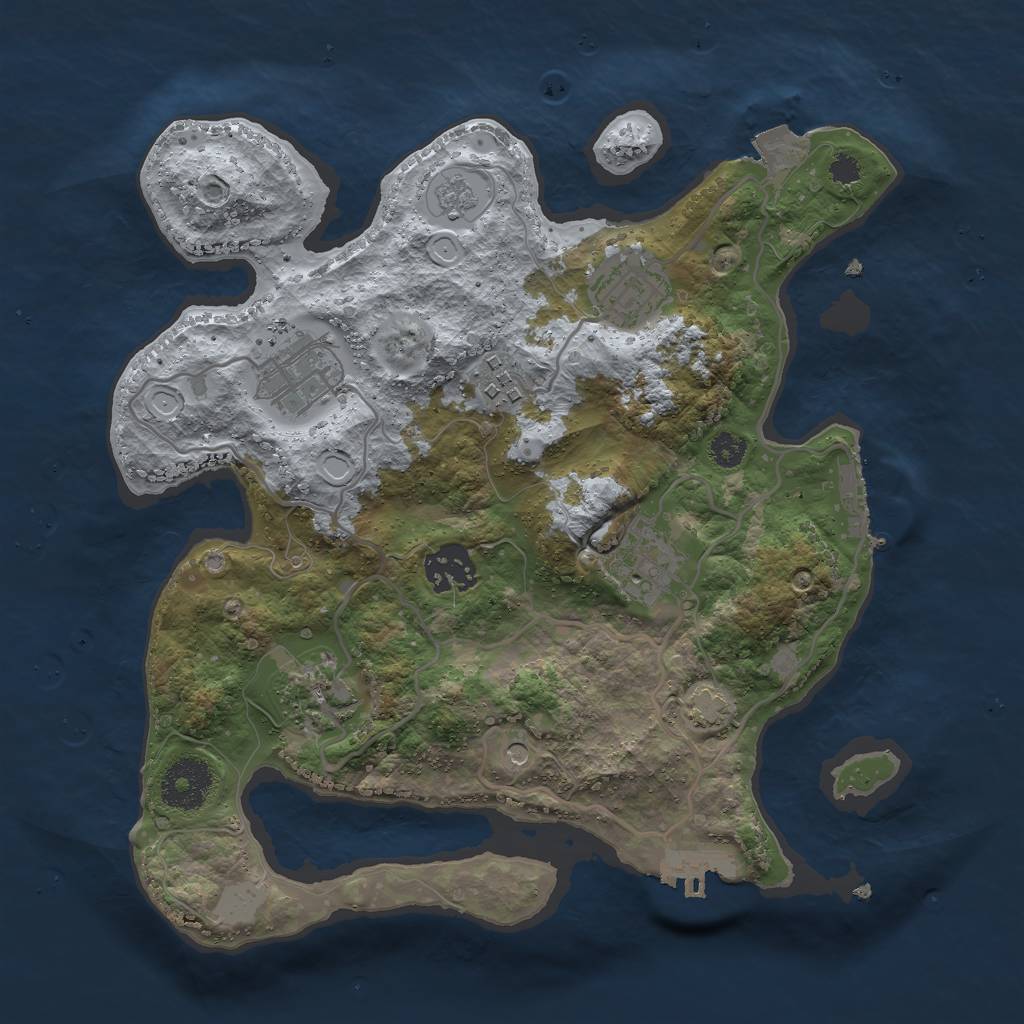 Rust Map: Procedural Map, Size: 3000, Seed: 17859, 14 Monuments