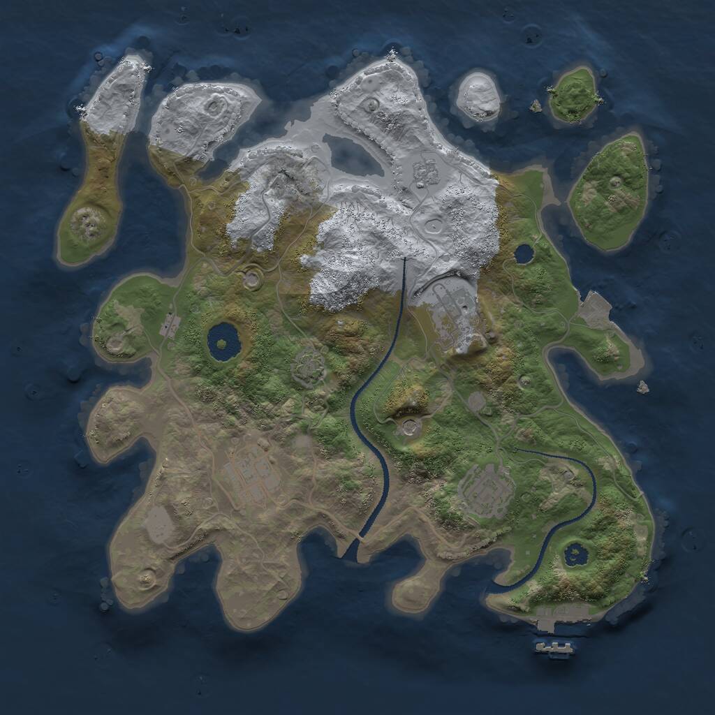 Rust Map: Procedural Map, Size: 3000, Seed: 103316720, 8 Monuments