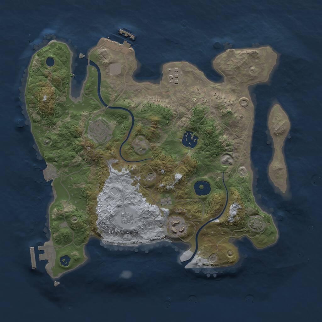 Rust Map: Procedural Map, Size: 3000, Seed: 808353, 10 Monuments