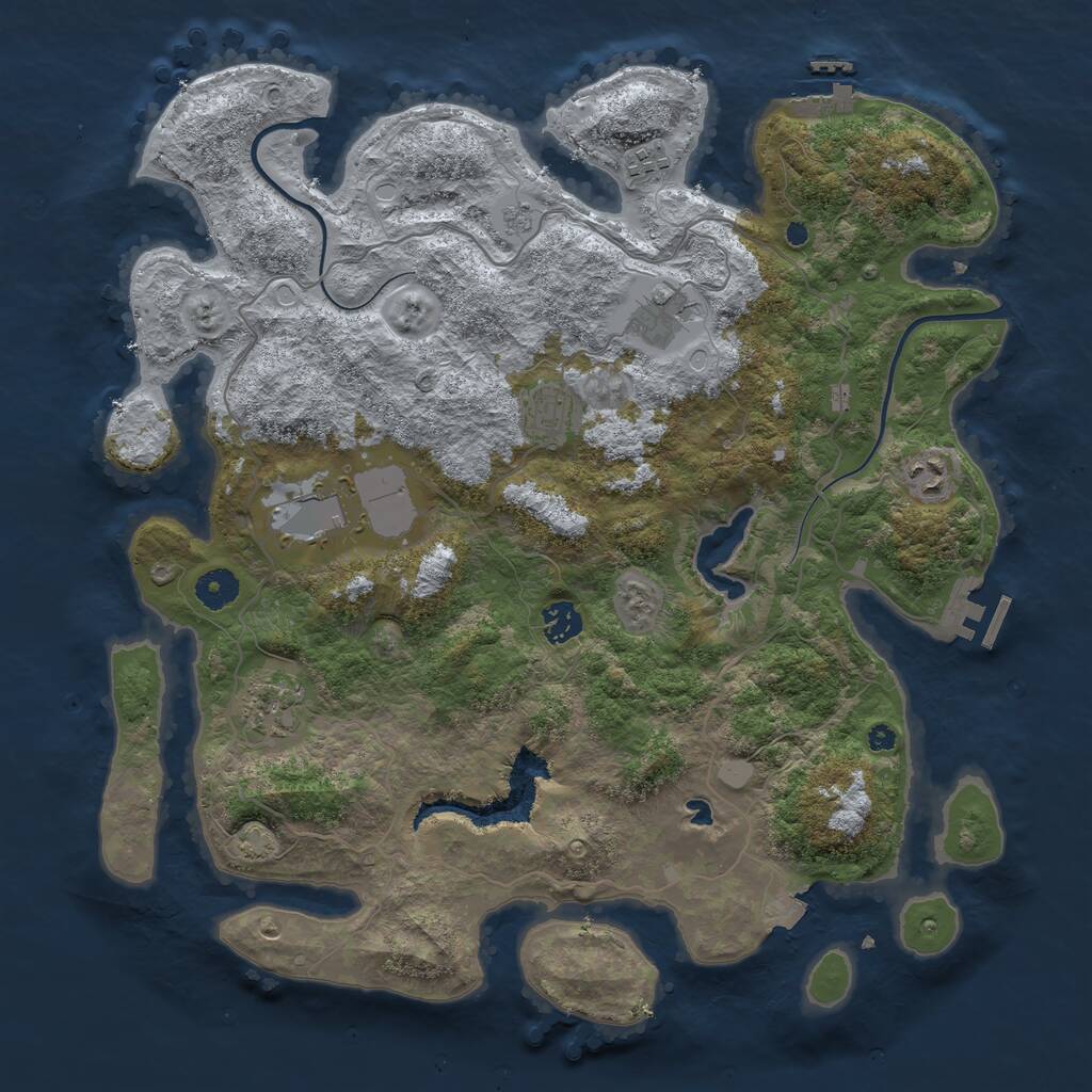 Rust Map: Procedural Map, Size: 4000, Seed: 451559306, 12 Monuments