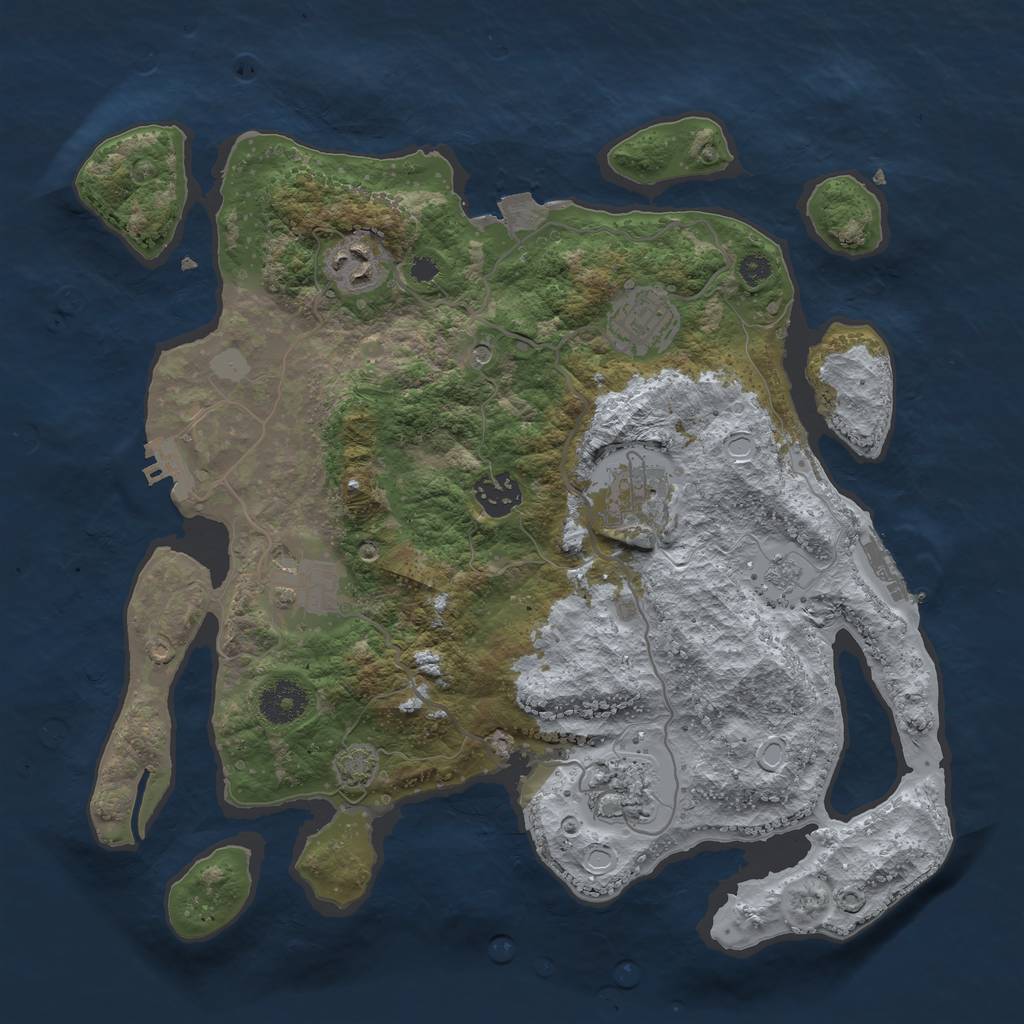 Rust Map: Procedural Map, Size: 3400, Seed: 16723115, 14 Monuments