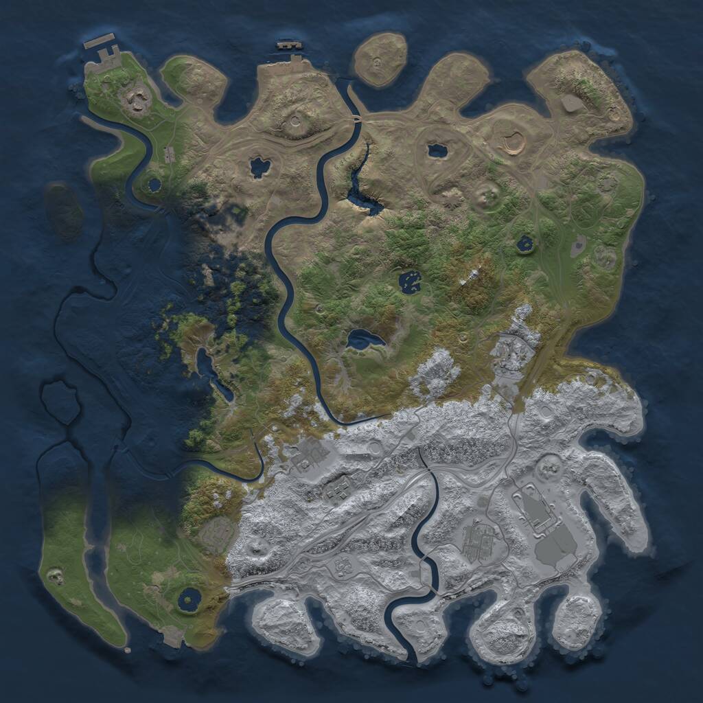 Rust Map: Procedural Map, Size: 4500, Seed: 794569494, 16 Monuments