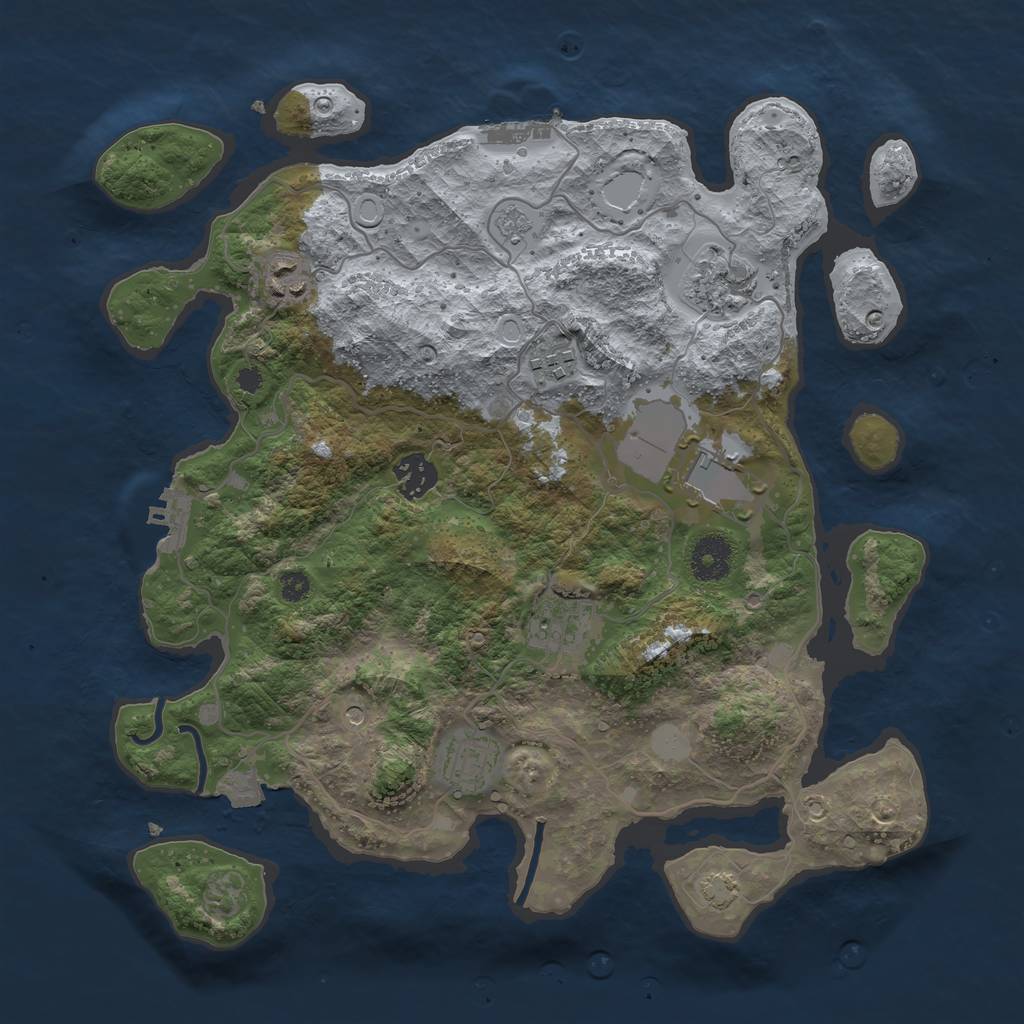 Rust Map: Procedural Map, Size: 3500, Seed: 755026287, 15 Monuments
