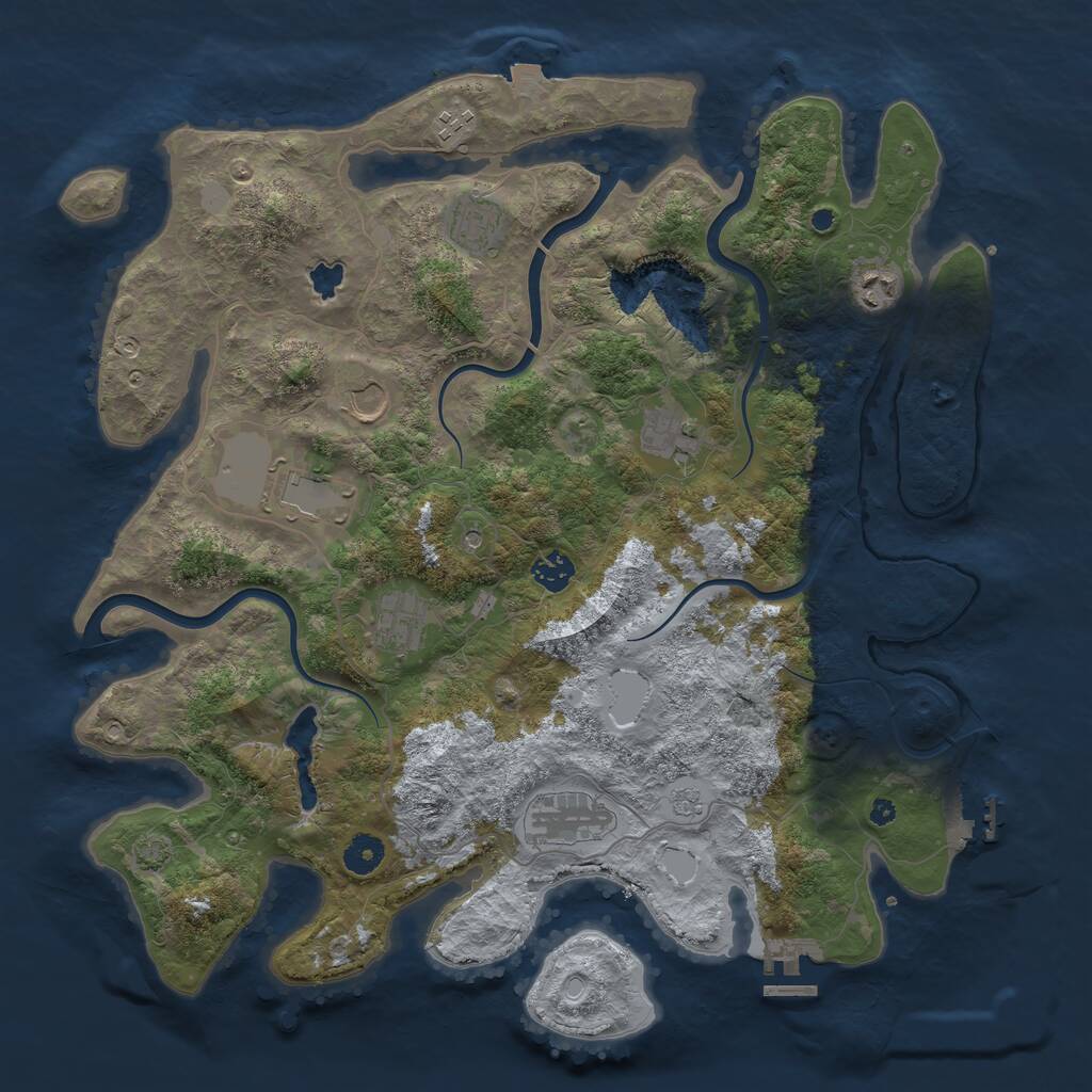 Rust Map: Procedural Map, Size: 4100, Seed: 382130, 15 Monuments