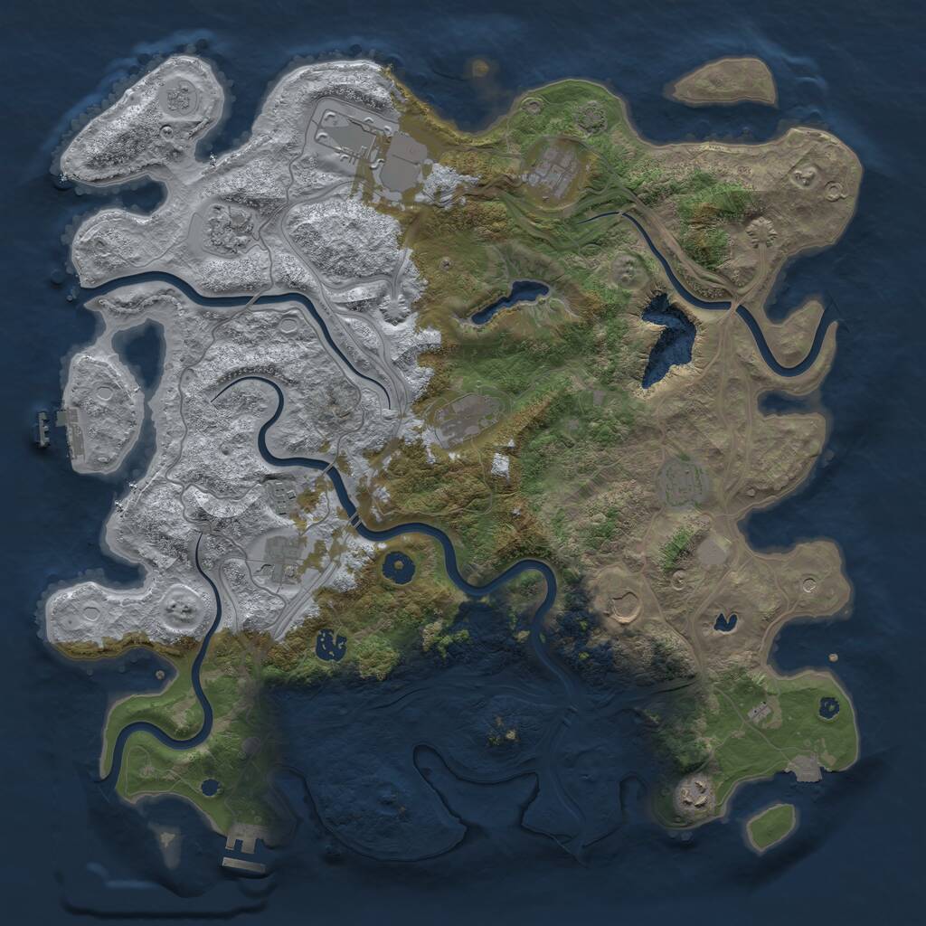 Rust Map: Procedural Map, Size: 4350, Seed: 2052024, 16 Monuments