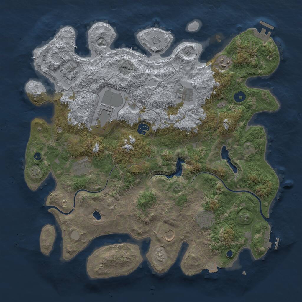 Rust Map: Procedural Map, Size: 4000, Seed: 2365746, 14 Monuments