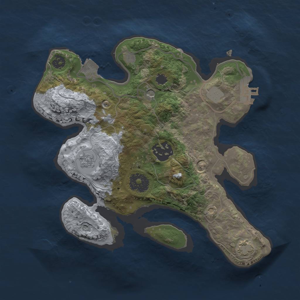 Rust Map: Procedural Map, Size: 2300, Seed: 370653321, 8 Monuments