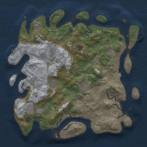 Thumbnail Rust Map: Procedural Map, Size: 4000, Seed: 138251, 17 Monuments