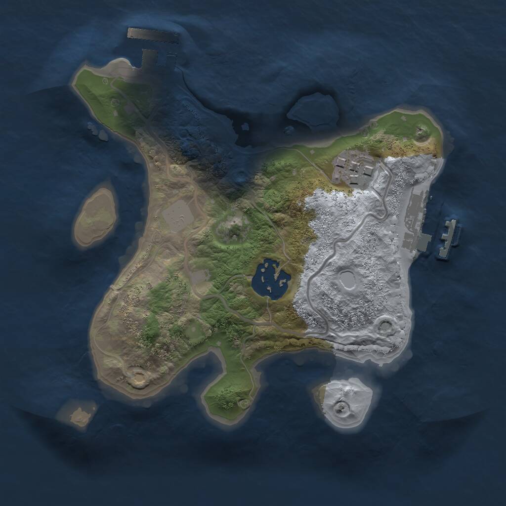 Rust Map: Procedural Map, Size: 2000, Seed: 1429211739, 5 Monuments