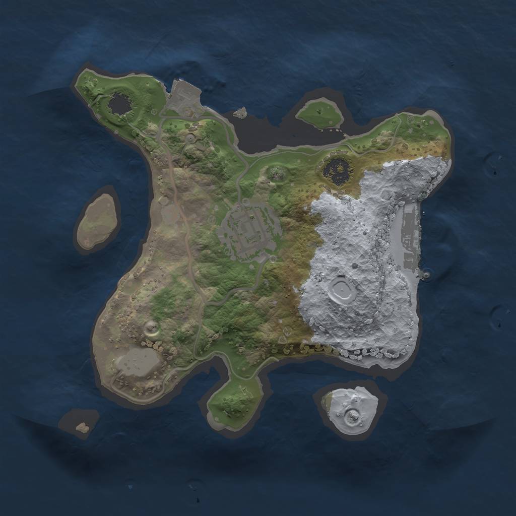 Rust Map: Procedural Map, Size: 2000, Seed: 1429211739, 5 Monuments