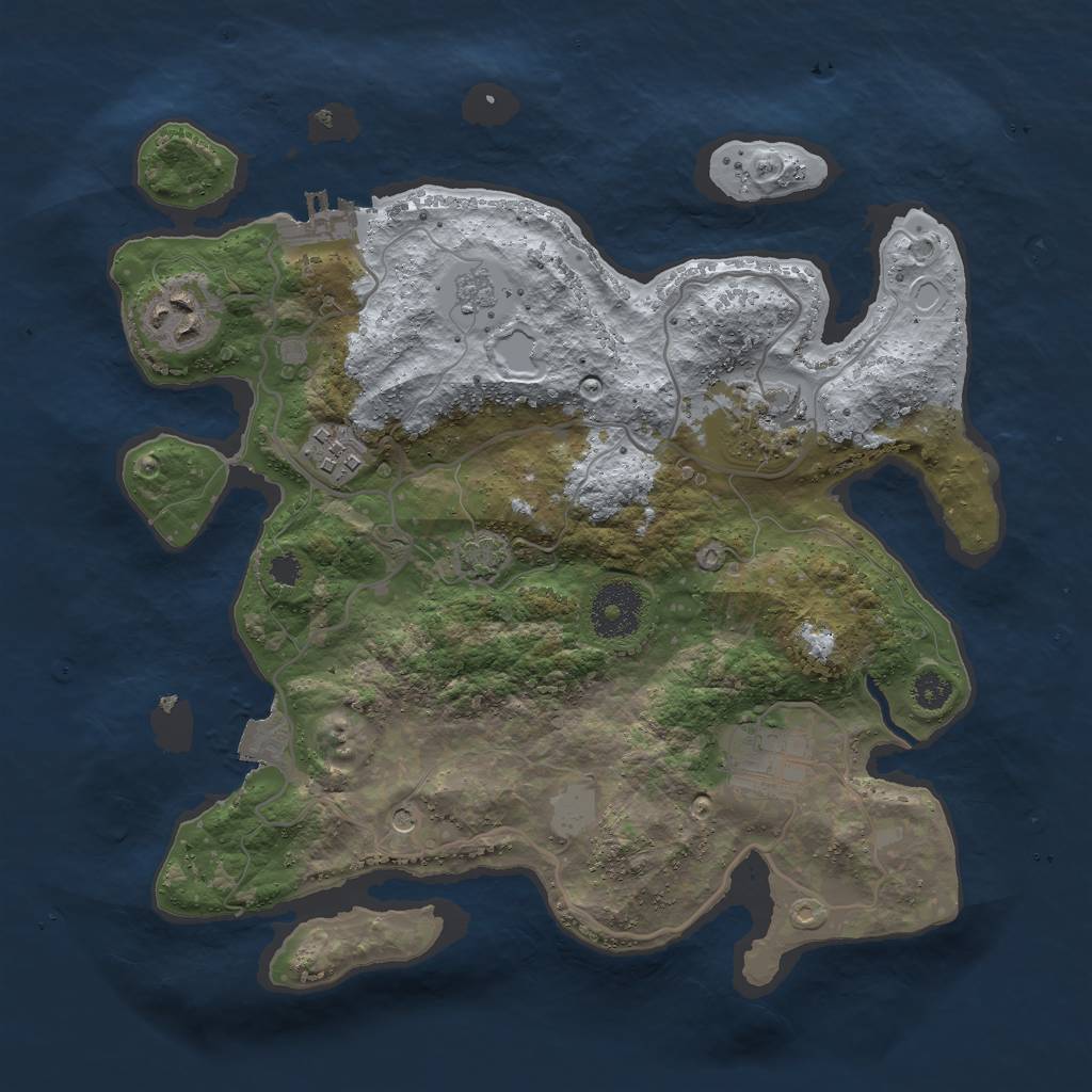 Rust Map: Procedural Map, Size: 3000, Seed: 30898, 11 Monuments