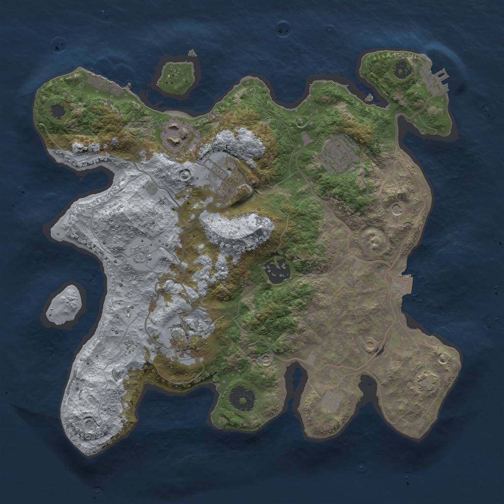 Rust Map: Procedural Map, Size: 3000, Seed: 1808391161, 13 Monuments