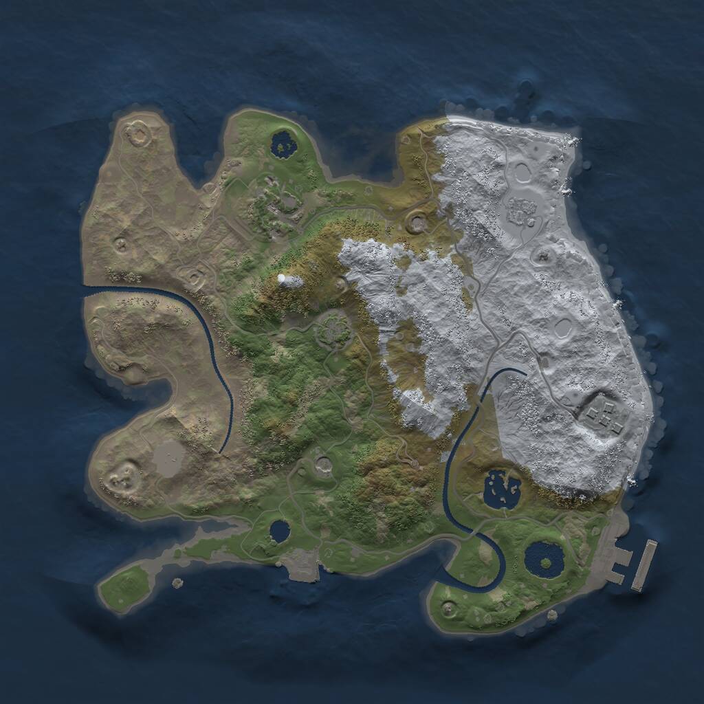 Rust Map: Procedural Map, Size: 2700, Seed: 2094099776, 8 Monuments