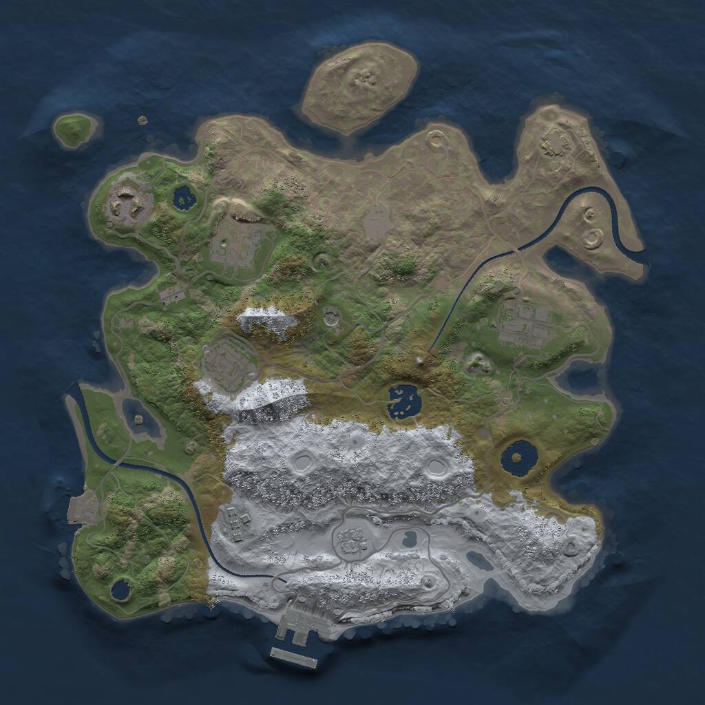 Rust Map: Procedural Map, Size: 3000, Seed: 26008, 11 Monuments