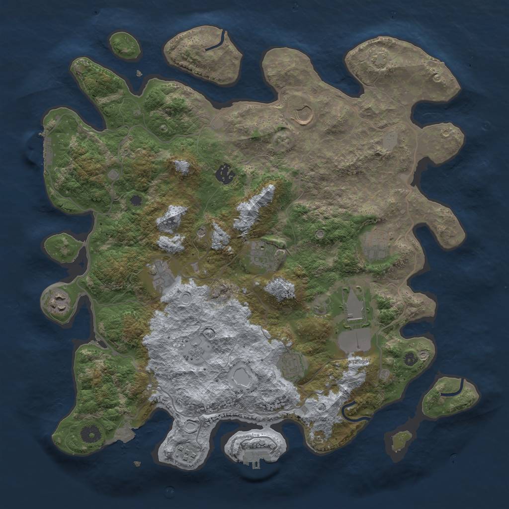 Rust Map: Procedural Map, Size: 4000, Seed: 1301994, 17 Monuments