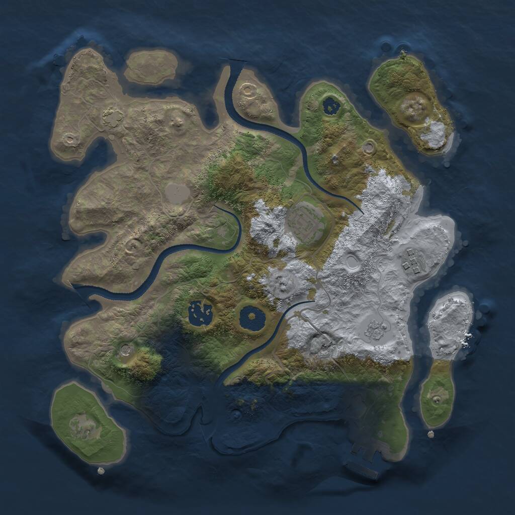 Rust Map: Procedural Map, Size: 3000, Seed: 63919992, 8 Monuments