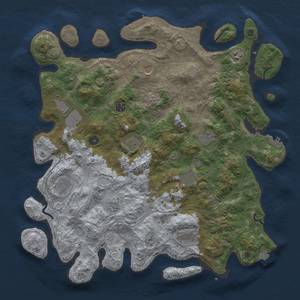 Thumbnail Rust Map: Procedural Map, Size: 4500, Seed: 2086669315, 19 Monuments